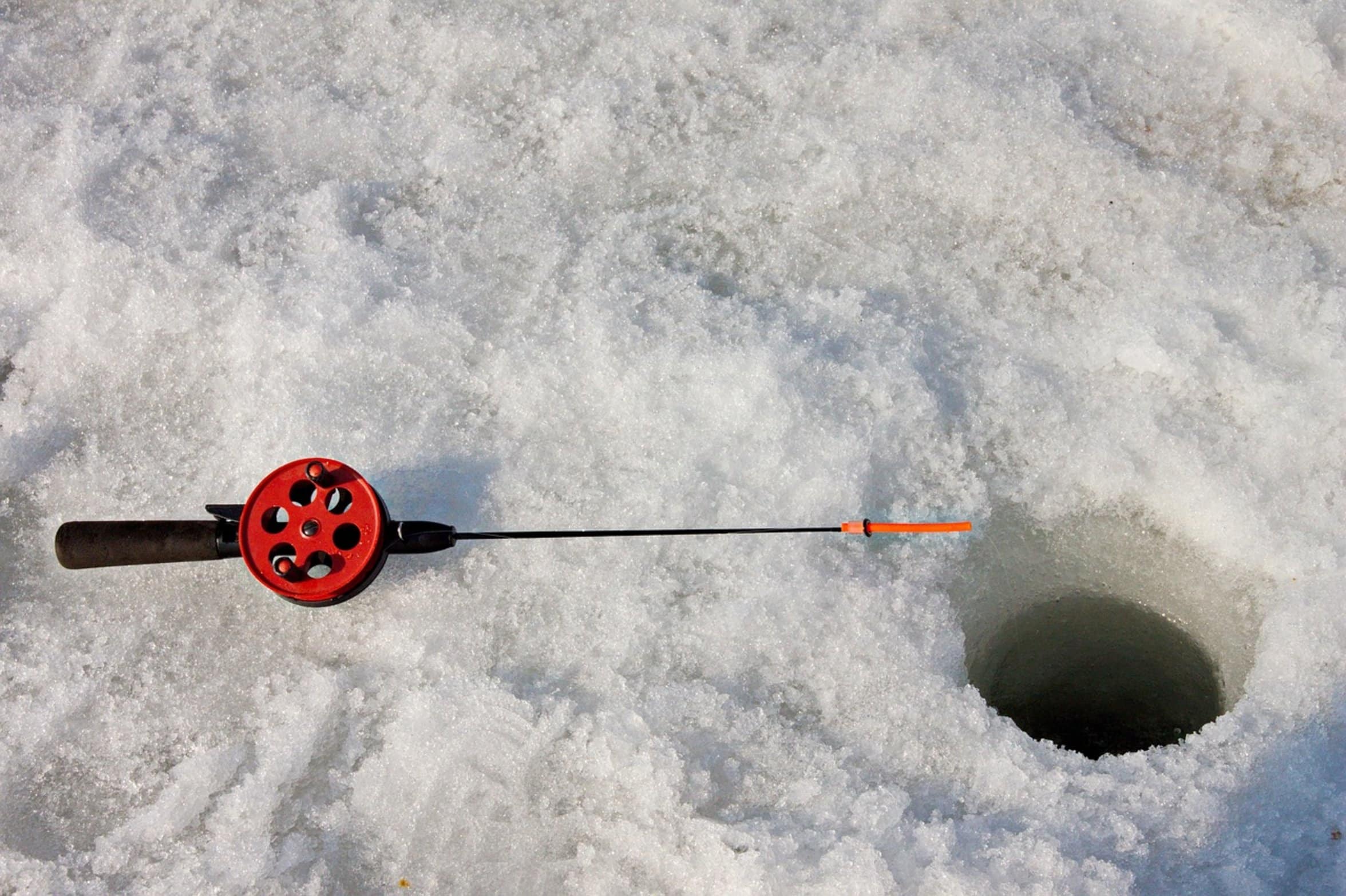 ice fishing hole ice fishing hole